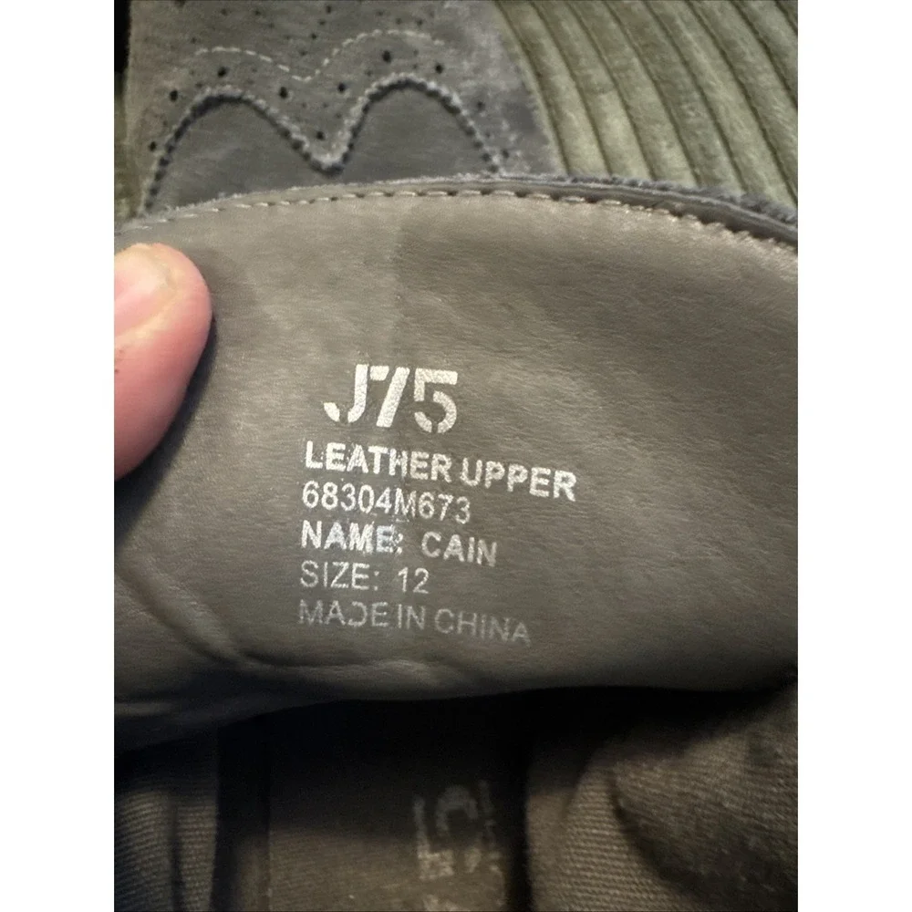 J75 Jump Leather‎ Combat Grunge Boots Gray  Lace Up Mens 12 Suede Wingtip